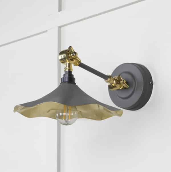 Smooth Brass Flora Wall Light in Bluff 2