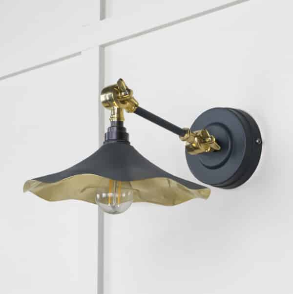 Smooth Brass Flora Wall Light in Soot 2