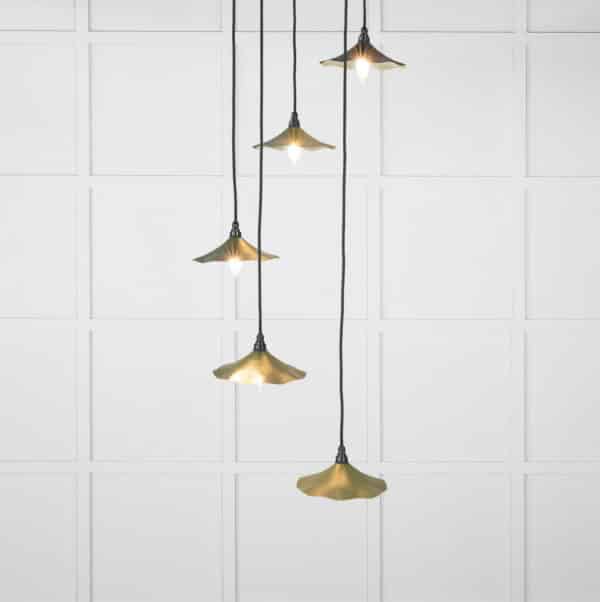 Smooth Brass Flora Cluster Pendant in Heath 1