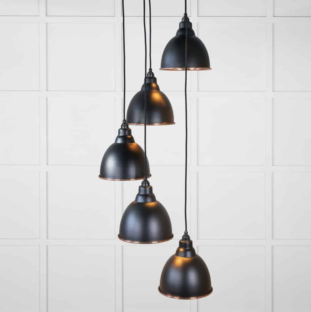 Smooth Copper Brindley Cluster Pendant in Elan Black 1