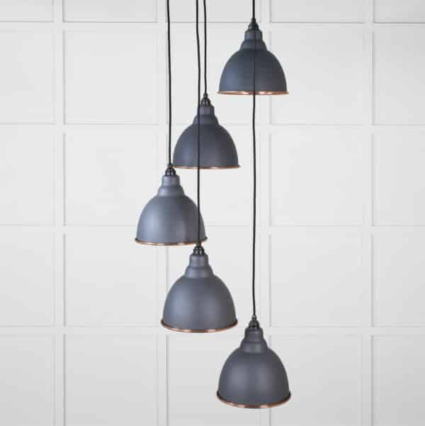 Smooth Copper Brindley Cluster Pendant in Slate 2