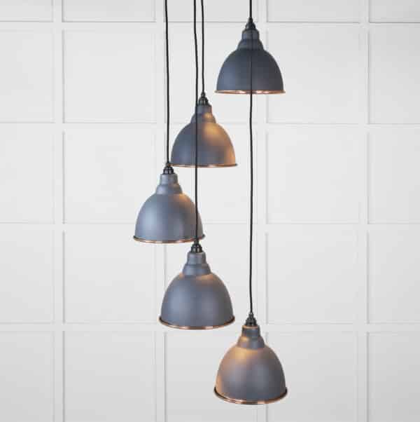 Smooth Copper Brindley Cluster Pendant in Slate 1