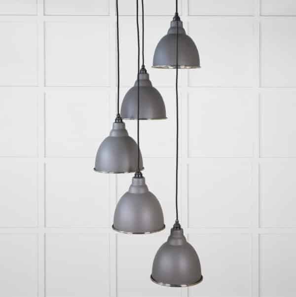 Smooth Nickel Brindley Cluster Pendant in Bluff 2