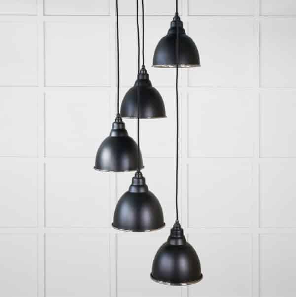 Smooth Nickel Brindley Cluster Pendant in Elan Black 2