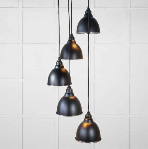 Smooth Nickel Brindley Cluster Pendant in Elan Black 1