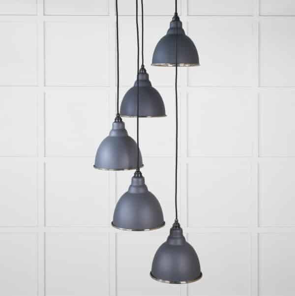 Smooth Nickel Brindley Cluster Pendant in Slate 2