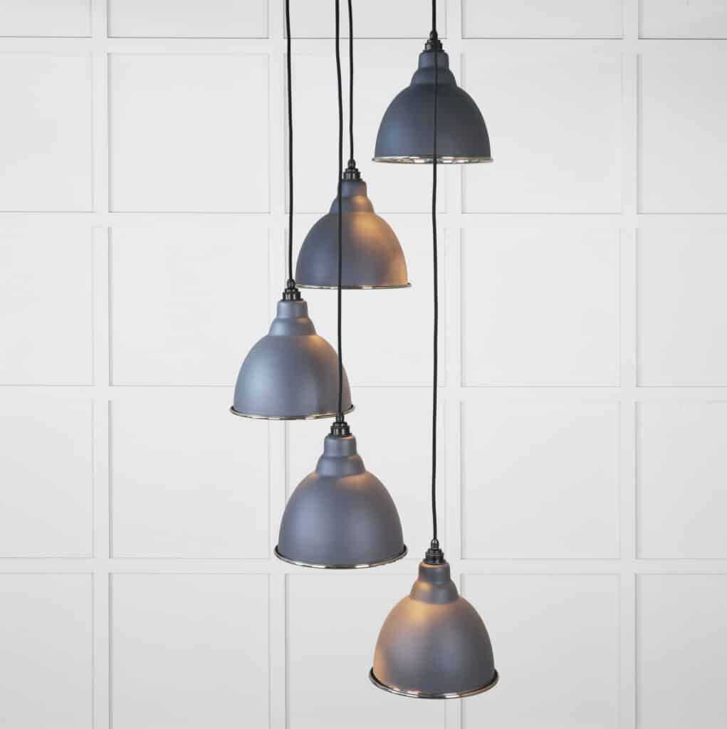 Smooth Nickel Brindley Cluster Pendant in Slate 1