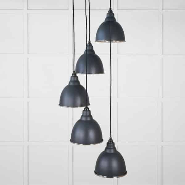 Smooth Nickel Brindley Cluster Pendant in Soot 2