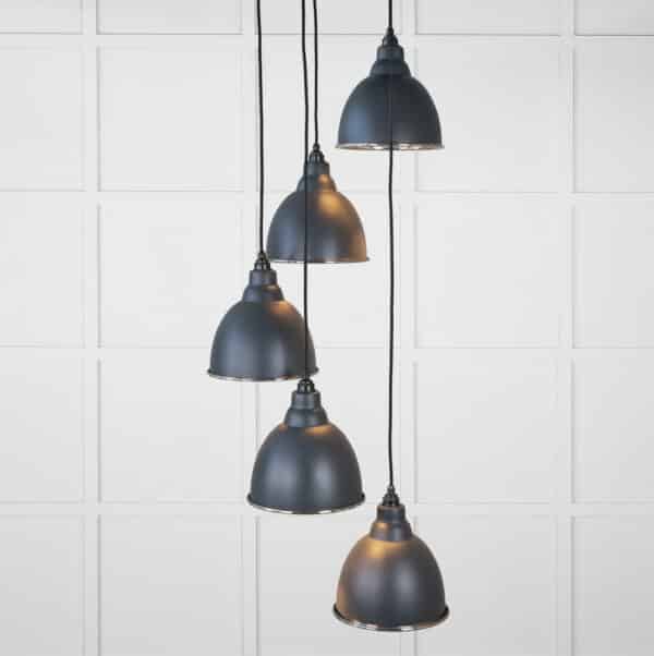 Smooth Nickel Brindley Cluster Pendant in Soot 1