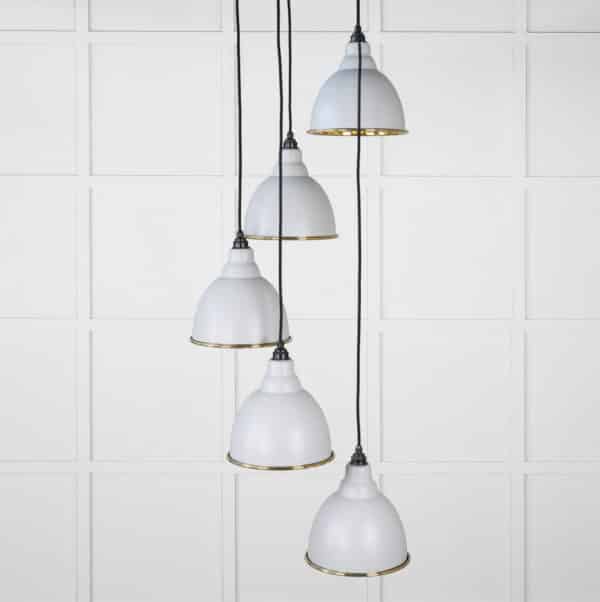 Smooth Brass Brindley Cluster Pendant in Birch 2