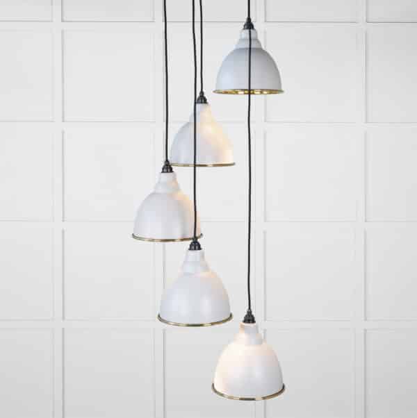 Smooth Brass Brindley Cluster Pendant in Birch 1