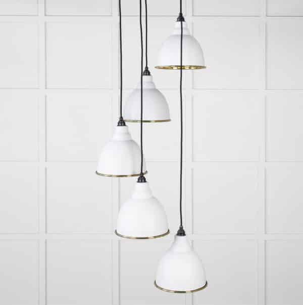 Smooth Brass Brindley Cluster Pendant in Flock 2