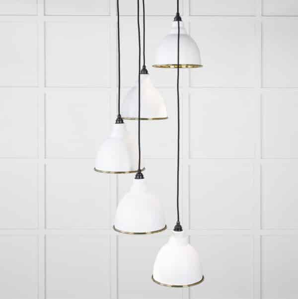 Smooth Brass Brindley Cluster Pendant in Flock 1