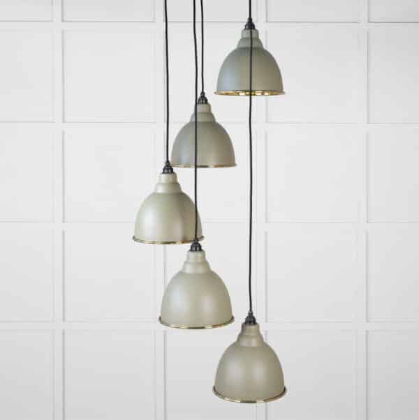 Smooth Brass Brindley Cluster Pendant in Tump 2