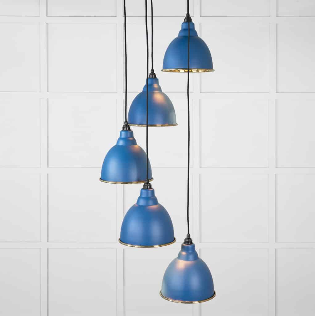 Smooth Brass Brindley Cluster Pendant in Upstream 1