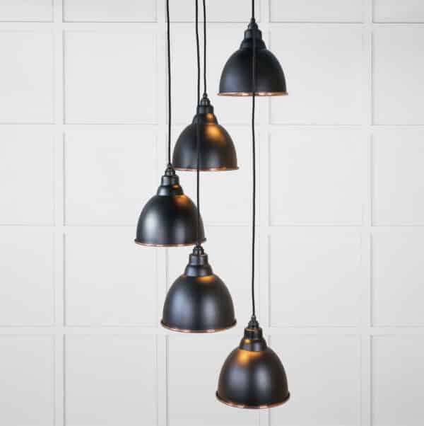 Hammered Copper Brindley Cluster Pendant in Elan Black 1