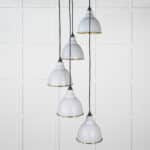 Hammered Brass Brindley Cluster Pendant in Birch 2