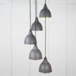 Hammered Brass Brindley Cluster Pendant in Bluff 2