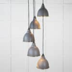 Hammered Brass Brindley Cluster Pendant in Bluff 1