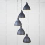 Hammered Brass Brindley Cluster Pendant in Slate 2
