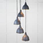 Hammered Brass Brindley Cluster Pendant in Slate 1