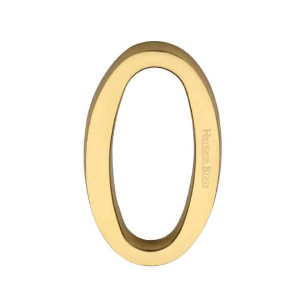 Heritage Brass Numeral 0 Concealed Fix 76mm (3") Unlacquered