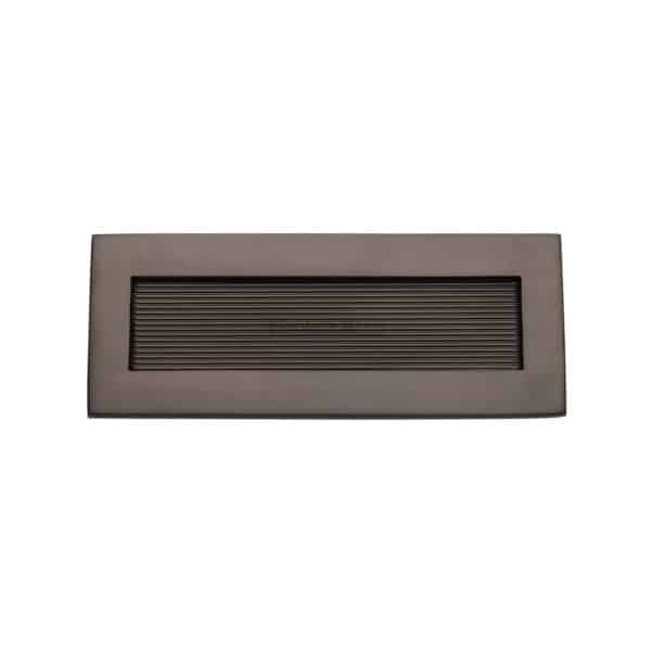 Heritage Brass Reeded Letterplate - Matt Bronze