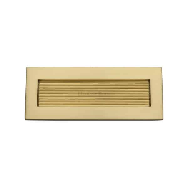 Heritage Brass Reeded Letterplate - Satin Brass