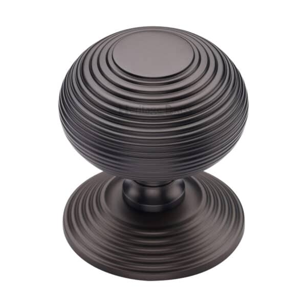 Heritage Brass Reeded Round Knob Matt Bronze