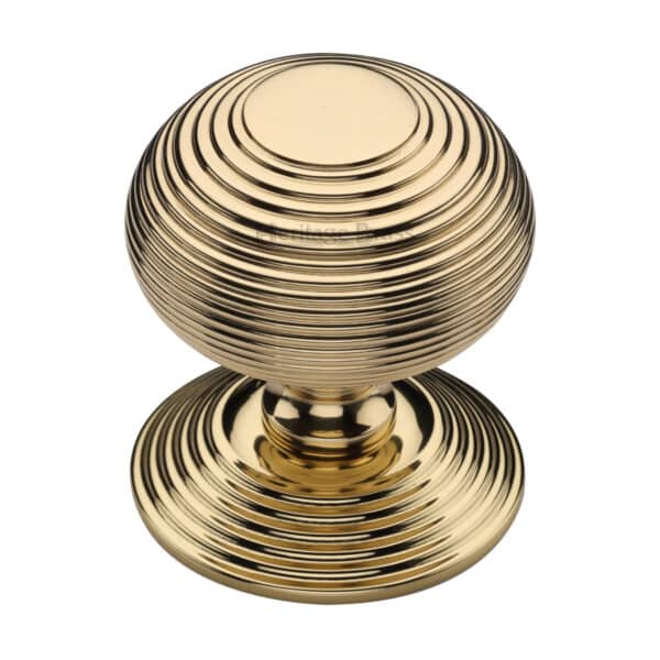 Heritage Brass Reeded Round Knob Polished Brass