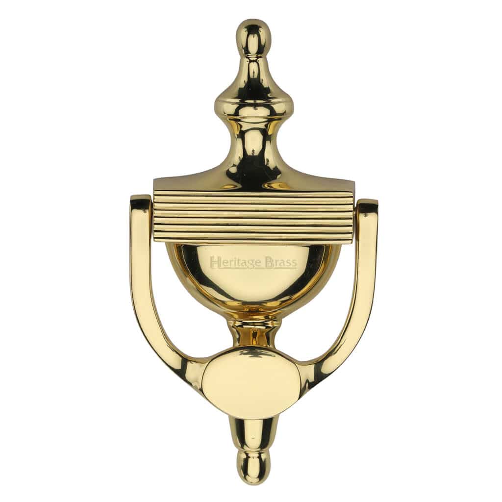 Heritage Brass Reeded Urn Knocker - Polished Brass