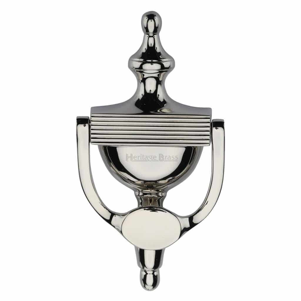 Heritage Brass Reeded Urn Knocker - Polished Nickel