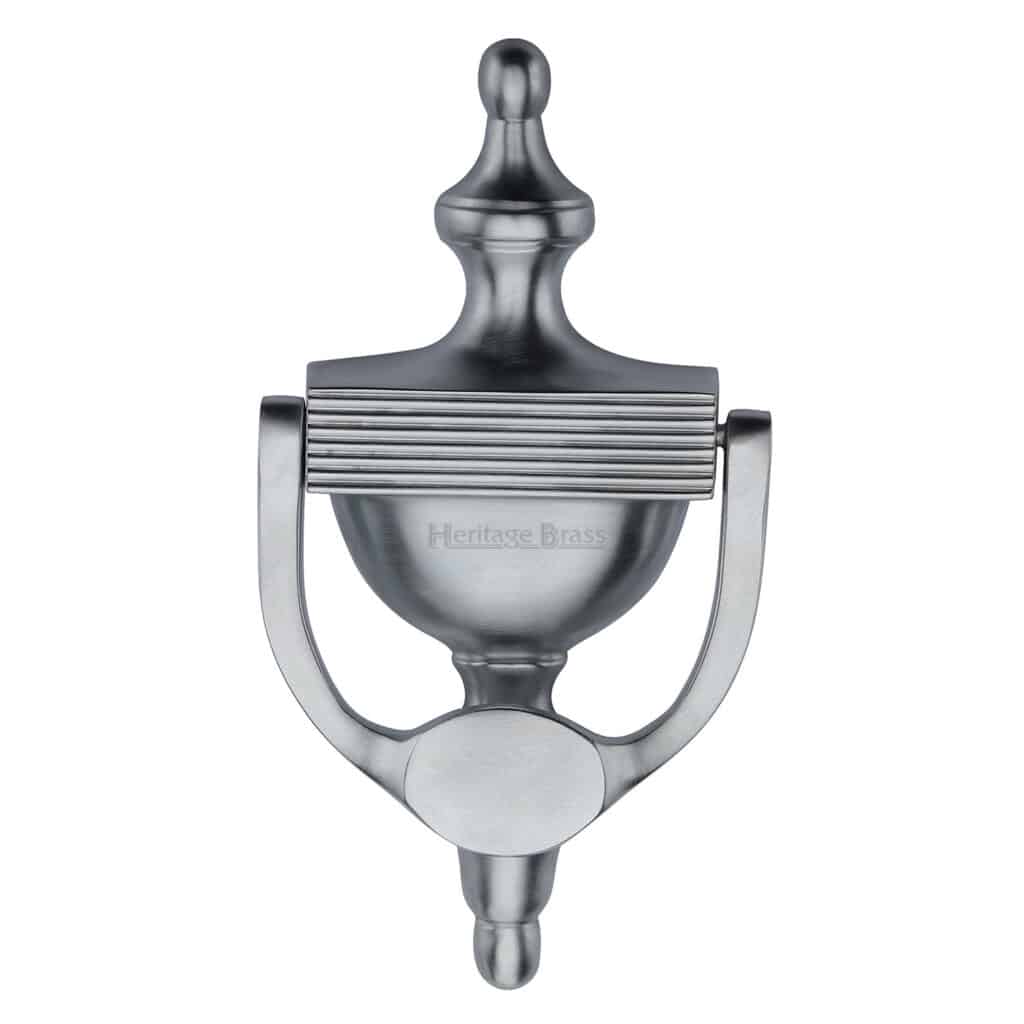 Heritage Brass Reeded Urn Knocker - Satin Chrome