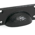 Black Hammered Art Deco Drawer Pull