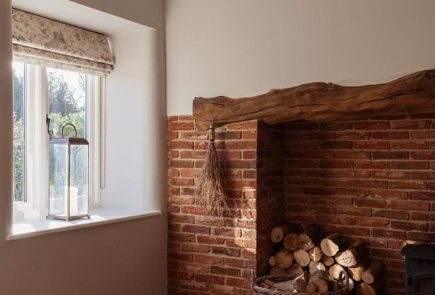 Fireplace located inside Yorkshire Cottage